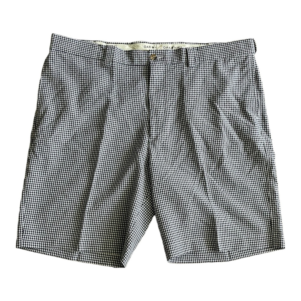 Oak & Hill Men’s Big Tall Relaxer Chino Checked Seersucker Everyday Shorts SZ 44